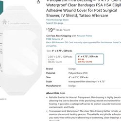 Transparent waterproof wound bandage