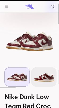 Nike Women's Dunk Low LX 'Team Red Croc', size 10.5, 11, 7