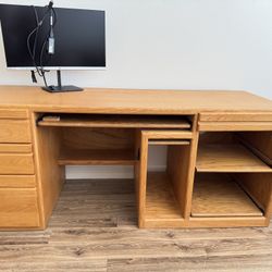 Solid Oak Desk  , TV  not Included