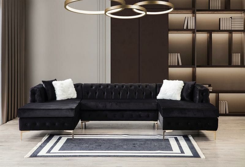 Black Velvet ✴️Double Chaise Sectional