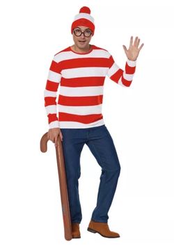 Spirit Halloween Where’s Waldo Costume  Adult Size  X-Large NEW