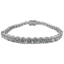 14k White Gold with Lab Grown Diamonds 12.10 Carat and 6.50" Tennis Bracelet. (New)