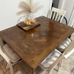 Brown And White Dining Set