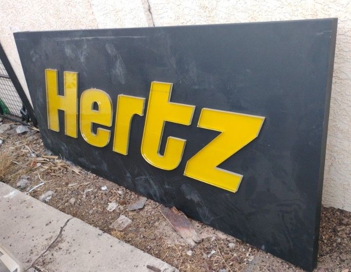 Large Hertz Rental Car Sign