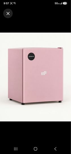 Mini Fridge,1.5 Single Door Small Refrigerator, Dorm Fridge with 7 Adjustable Thermostat, Compact Refrigerator for Office, Bedroom or Dorm, Pink-CR26