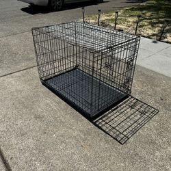 Extra Large XL Metal Folding Dog Crate With Two Doors