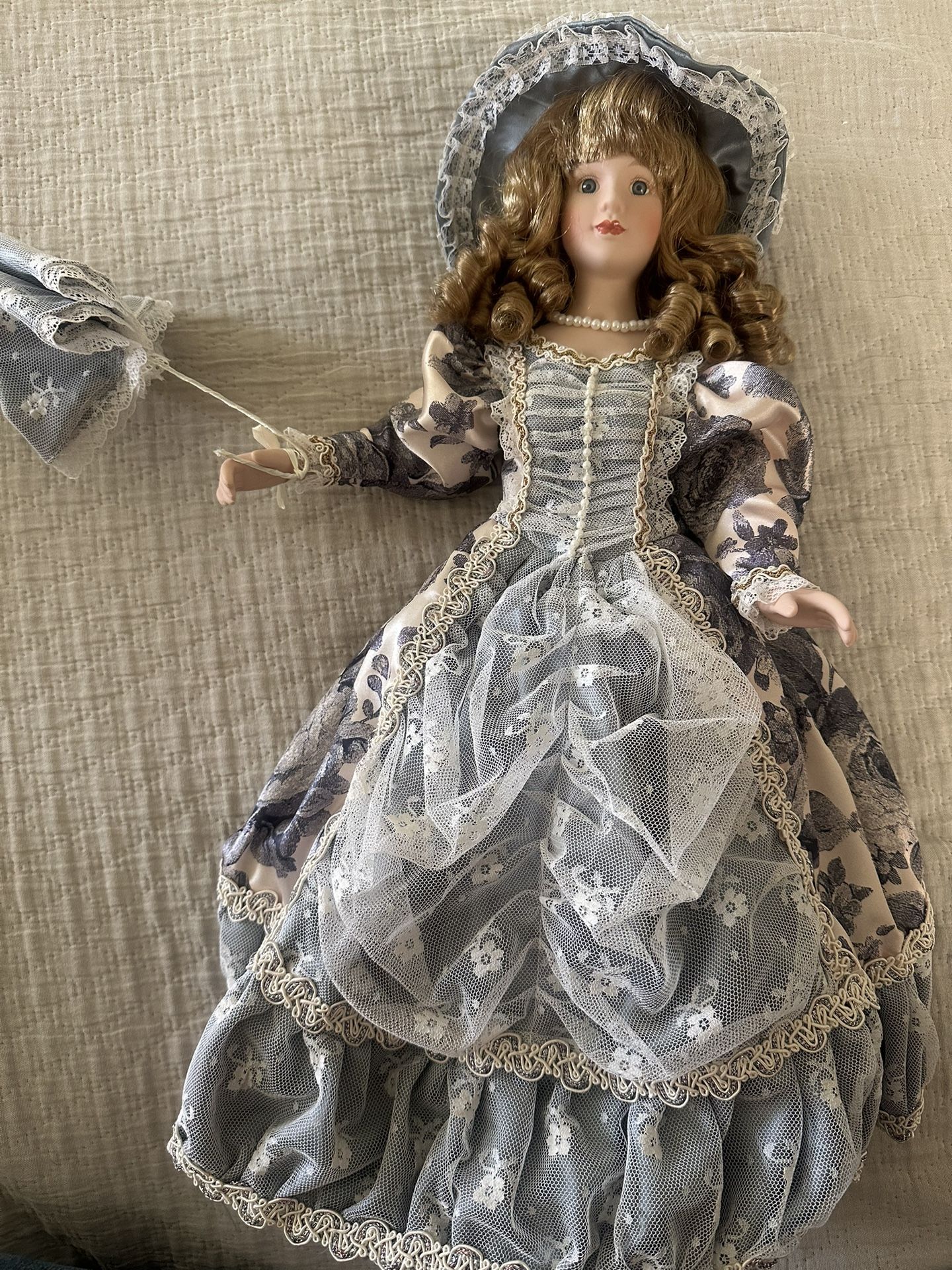 Porcelain Doll w/ Parasol