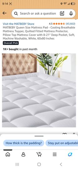 Queen Mattress pillow top