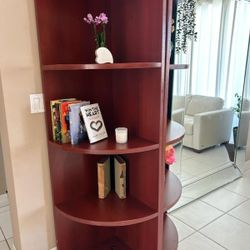 Bourbon Cherry Corner Bookcase