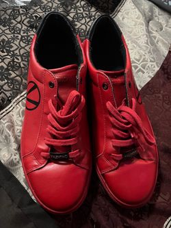 Mens Valentino Patent Leather Lace Ups Sneakers Size 10