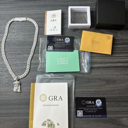 Moissanite Chain With Jesús Moisainite Pendant 925 Silver
