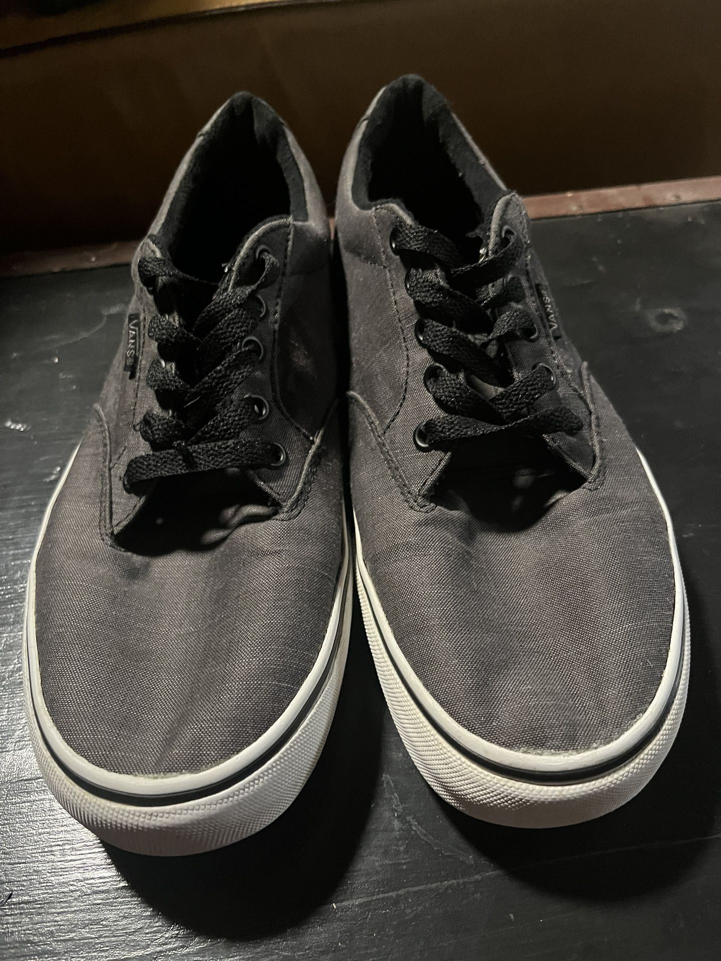 Vans 721356 Grey / White Lace Up Low Top Sneaker Shoes
