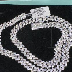 S925 Miami cuban chain in moissanite