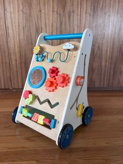 B. toys- Little Learning Steps- Wooden Activity Walker – 7 Educational Activities – Learning & Walking Toy for Toddlers – Stand, Push, Walk – 1 Year +