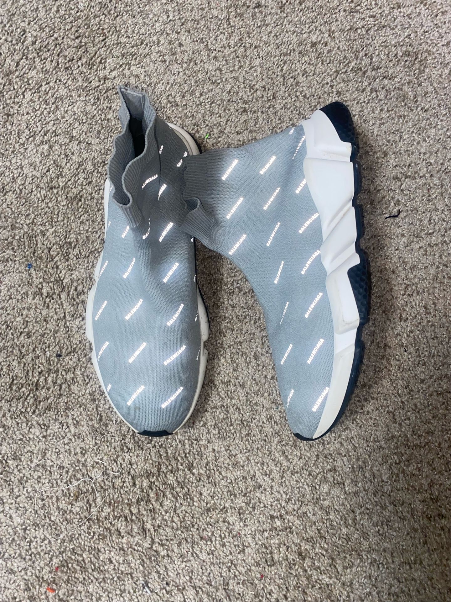 Balenciaga Logo Speed Trainer Reflective Grey Size 12