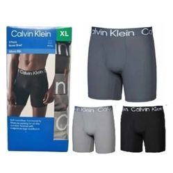 NEW Calvin Klein 3-pack Men's Micro Rib Boxer Brief Dark Gray/Black/Lt Gray - XL