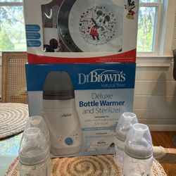 Baby Bundle; Disney Baby Dinnerware; Bottle Warmer; 4 Bottles; New in Box