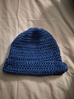 Large blue hat handmade