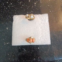 two 14 kt gold plated rings and a Sara cove ring price is for all 3