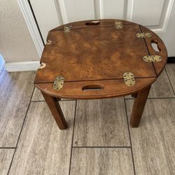 Antique Small Table With 3 Flaps That Go Up And Down