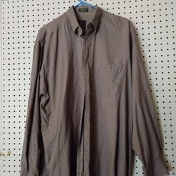 Trade Savile Row Mens Button Up Shirt Size 16.5 34-35 Made In Hong Kong 100% Cotton