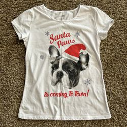 Adorable Santa paw girls size 14 t-shirt 