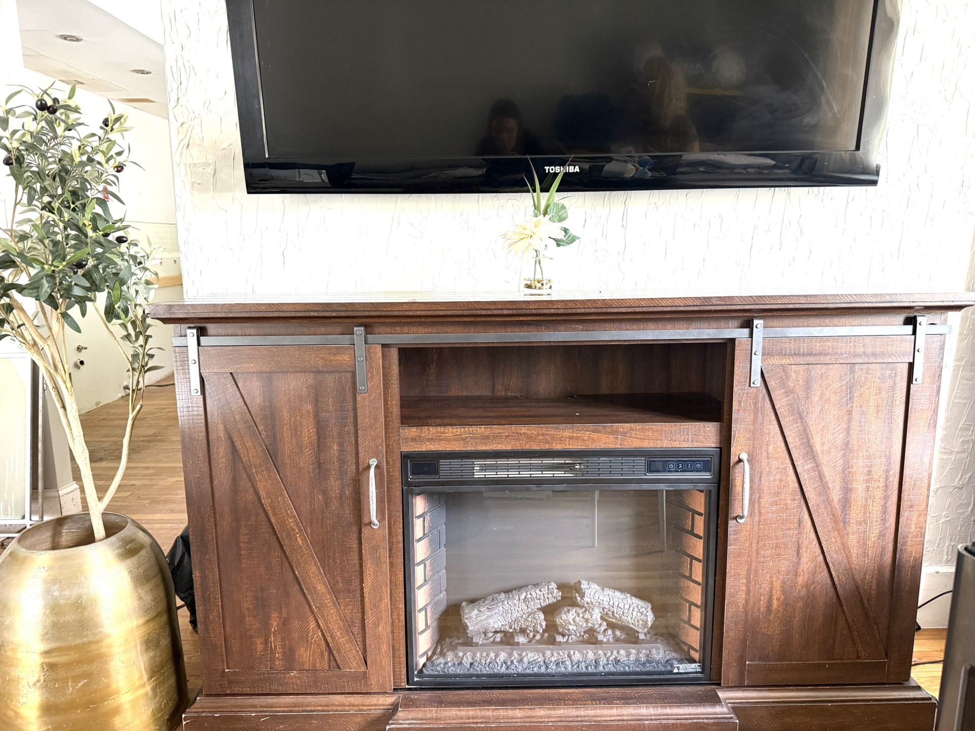 Beautiful 68”wide Electric Heater Tv Stand