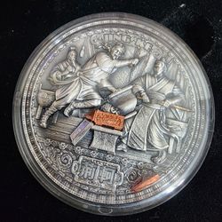 2022 Niue Famous Assassination Jing Ke 2oz Antiqued Silver Coin 