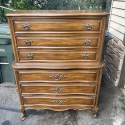 Vintage brown wood dresser