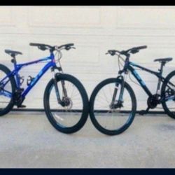 2 X GT Mountain Bikes Size Medium And Large Wheels 27.5 Speeds 24 Disc Brakes 
