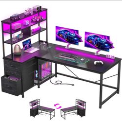 L Shaped gaming desk, 55W 31L