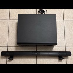 Yamaha SR-300 Receiver Sub Woofer And Sound Bar With Remote Tested