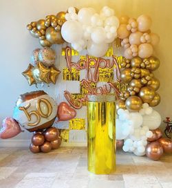 50 Years Birthday Party Ballons Garland Arco De Globos Para Cumpleanos