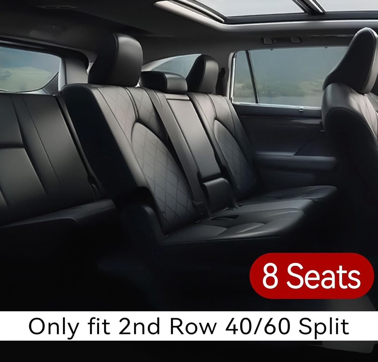 EKR Seat Covers for SUV Toyota Highlander 2020 2021 2022 2023 2024 2025,2nd Row 40/60 Split,Car Seat Covers Front Seats Back Seat,Waterproof Seat Cove