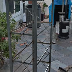 Metal Shelf Rack With Glass Shelf