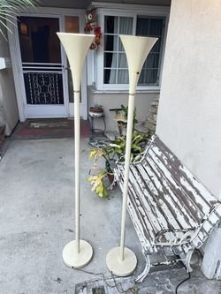 Midcentury 1960’s Plymouth Harlee Tulip Floor Lamps Laurel Style - a Pair