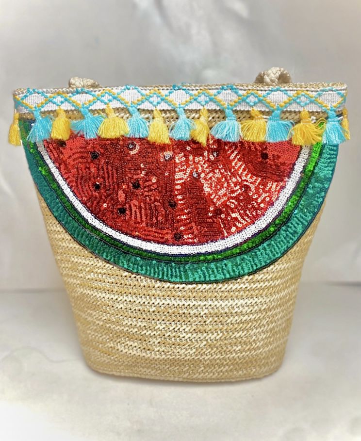 Summer Tassels Watermelon Tote Bag