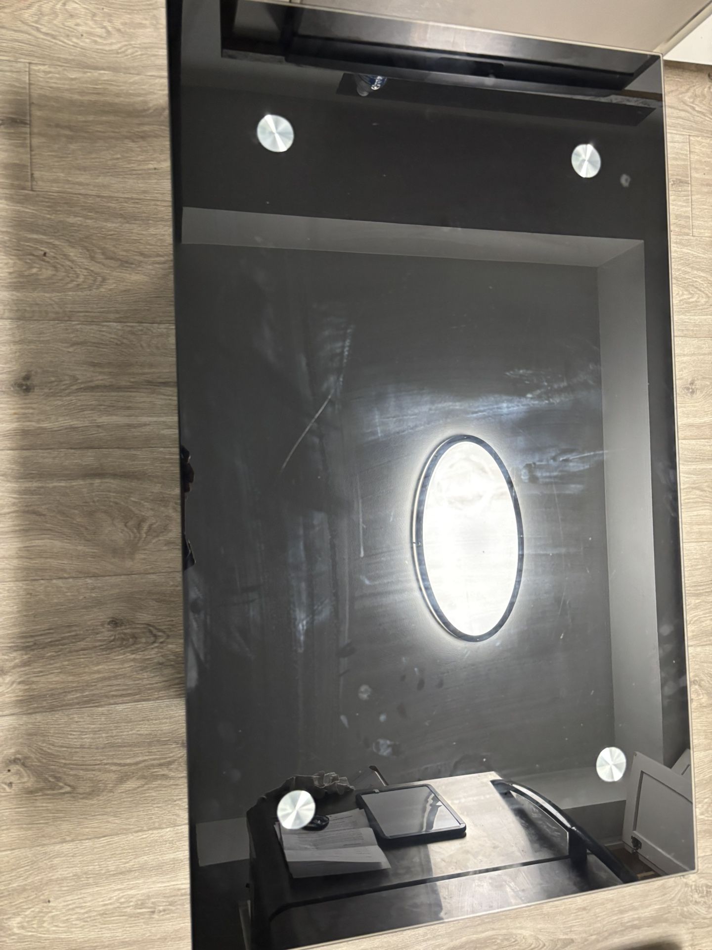 Black Glass Top Coffee Table