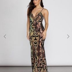 Joy Iridescent Sequence Mermaid Dress