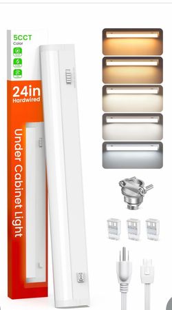 ALUSSO 24 Inch LED Under Cabinet Lighting Hardwired & Plug in 120V, 5CCT Color 1 pack