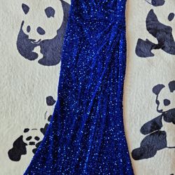 Fashion Nova Royal Blue Sequin Dress-Size Medium 