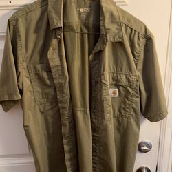 Carhartt Force Relaxed Fit Button Up Green