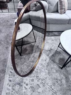 Large Round Decorative Wall Mirror – Gold  Frame