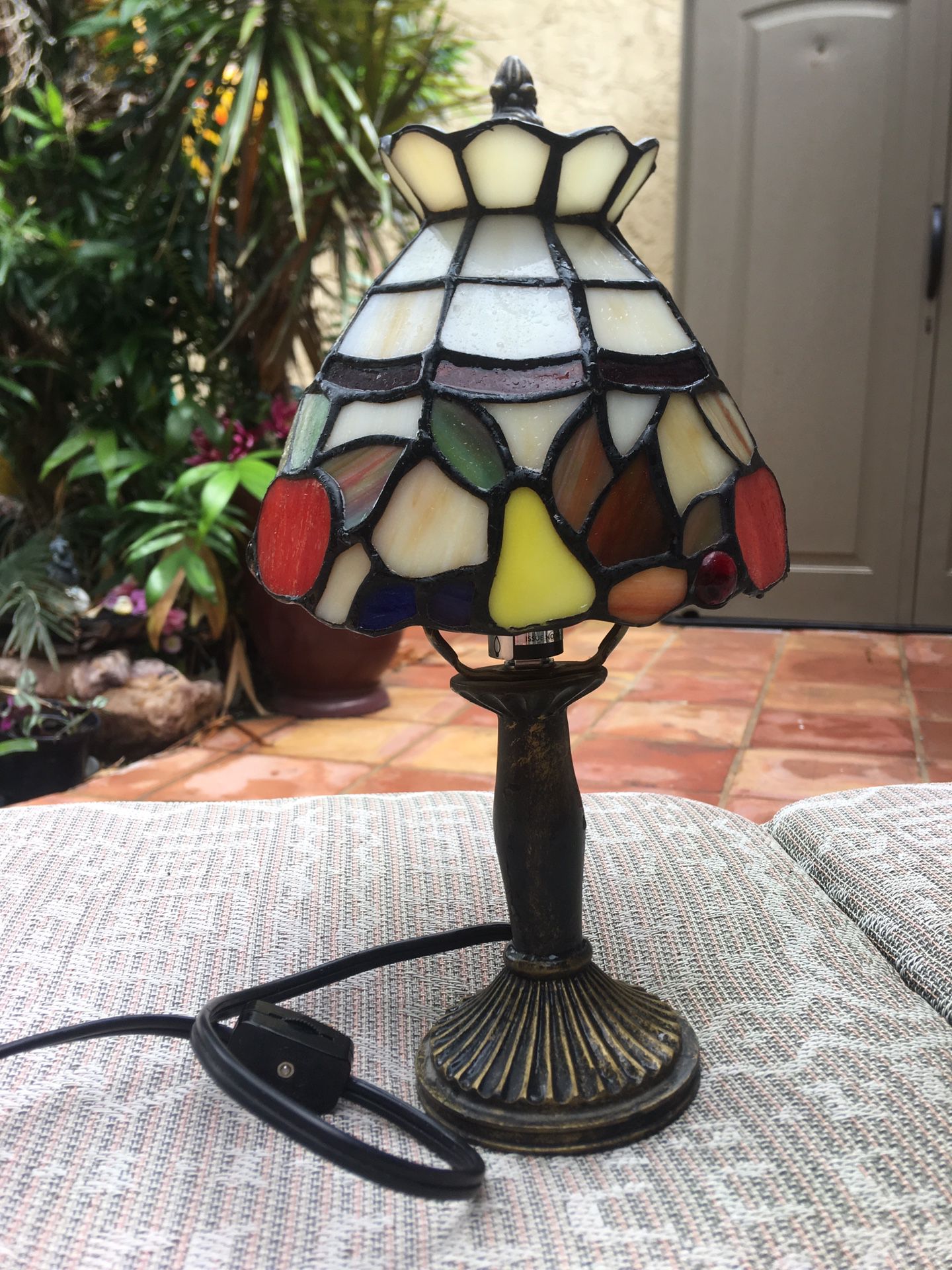 Multicolored REAL (not plastic) stained glass lamp... nightlight