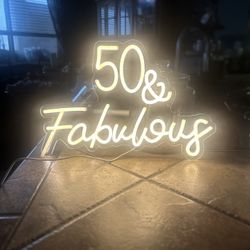 Neon Backdrop Sign 50th Bday 