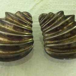 Vintage Sterling Silver Large Mexico Abstract "Shell" Clip On Earrings