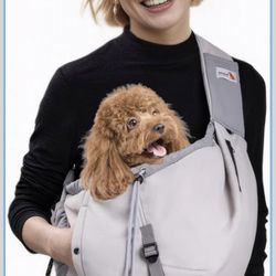 Dog Carrier Sling,Dog Carriers for Small Dogs & Cats Up to 20lbs,Puppy Carrying Backpack Pet Purse with Pockets,Adjustable Shoulder Strap,Hands Free f