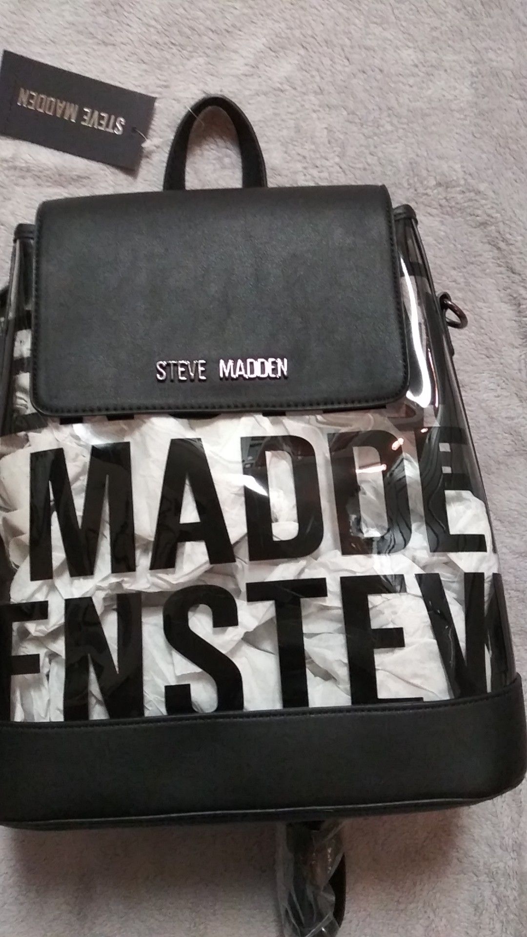 Steve madden clear backpack sale