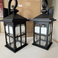 ONLY $75: 21inch Outside Wall Lights Exterior Lighting Fixture with Water Ripple Glass