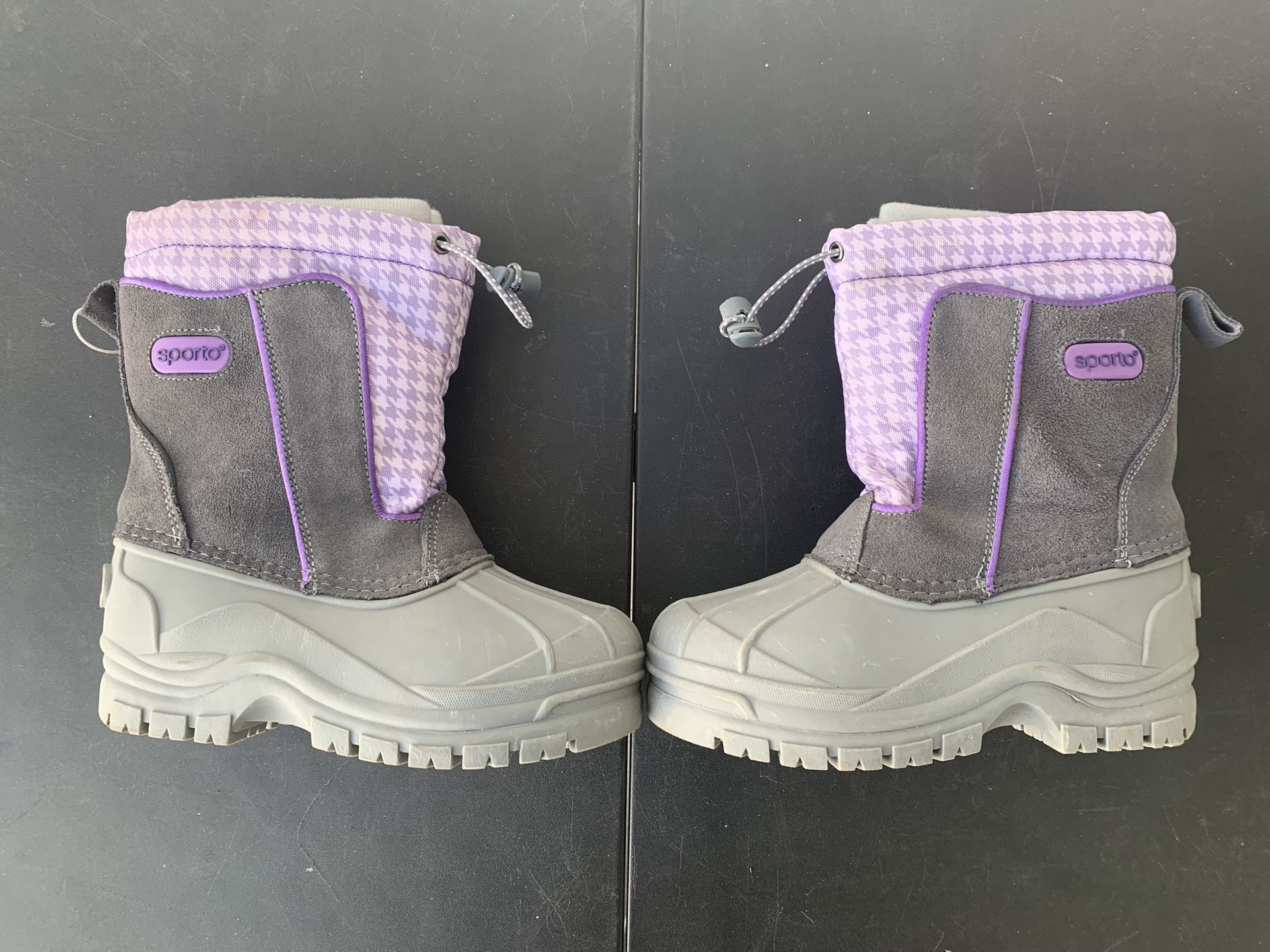Sporto Girl's Frost G Snow Duck Boots Gray Purple Size 1 US